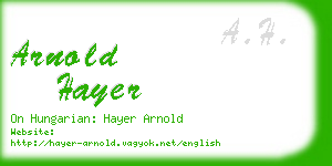 arnold hayer business card